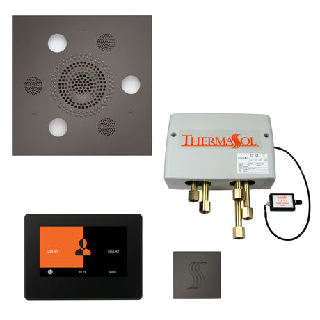 ThermaSol ThermaTouch 7" Control Serenity Rainhead Total Steam Shower Package, Square