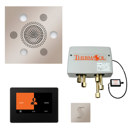 ThermaSol ThermaTouch 7" Control Serenity Rainhead Total Steam Shower Package, Square