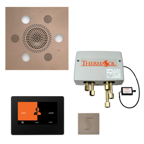 ThermaSol ThermaTouch 7" Control Serenity Rainhead Total Steam Shower Package, Square