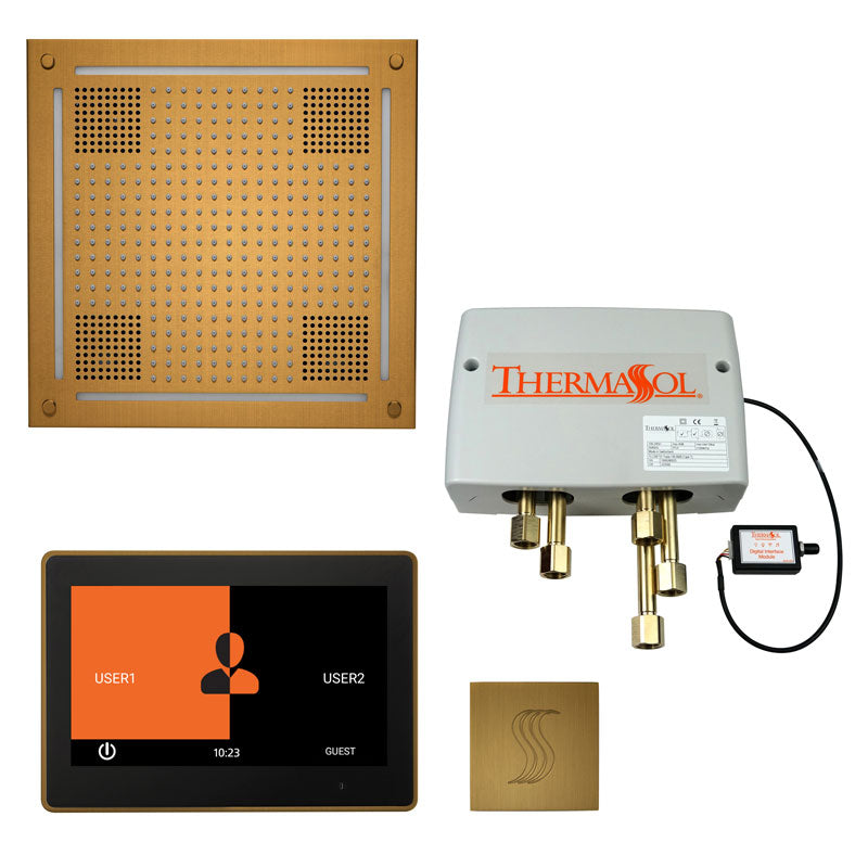 ThermaSol ThermaTouch 10" Control HydroVive 18" Rainhead Total Steam Shower Package