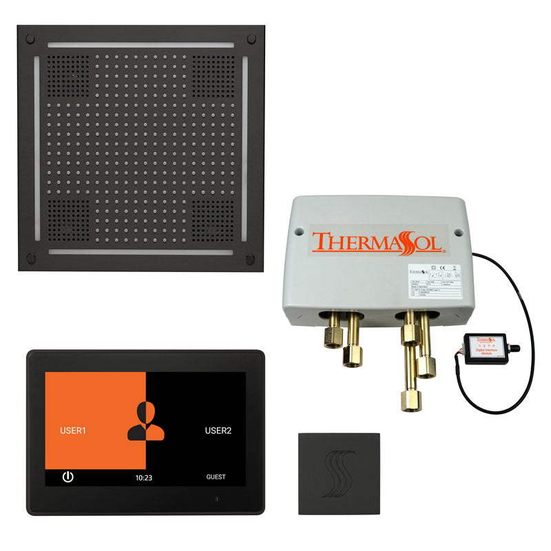 ThermaSol ThermaTouch 10" Control HydroVive 18" Rainhead Total Steam Shower Package