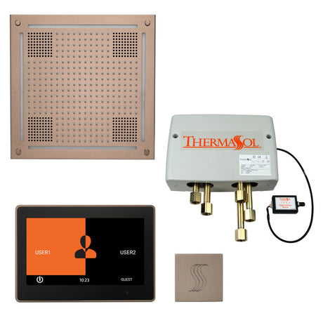 ThermaSol ThermaTouch 10" Control HydroVive 18" Rainhead Total Steam Shower Package