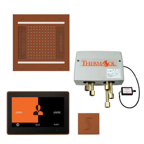 ThermaSol ThermaTouch 10" Control HydroVive 14" Rainhead Total Steam Shower Package