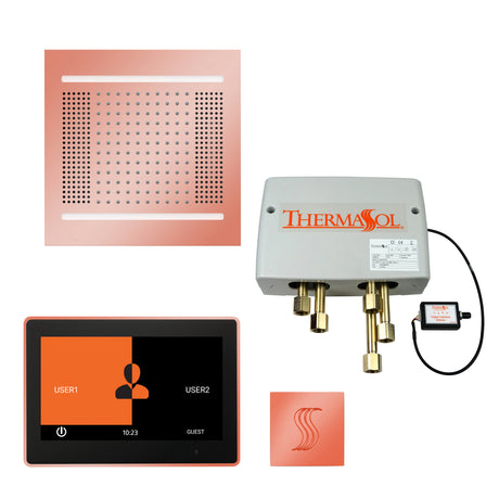 ThermaSol ThermaTouch 10" Control HydroVive 14" Rainhead Total Steam Shower Package