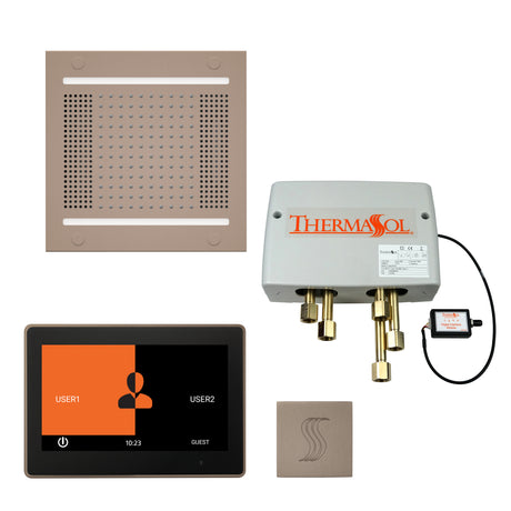 ThermaSol ThermaTouch 10" Control HydroVive 14" Rainhead Total Steam Shower Package