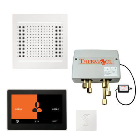 ThermaSol ThermaTouch 10" Control HydroVive 14" Rainhead Total Steam Shower Package