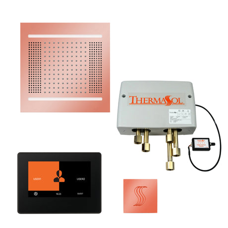 ThermaSol ThermaTouch 7" Control HydroVive 14" Rainhead Total Steam Shower Package