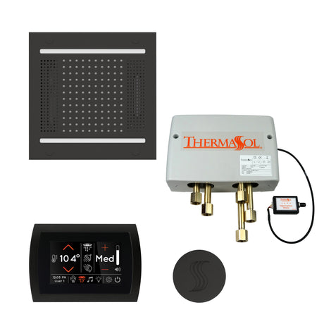ThermaSol SignaTouch 5" Control HydroVive 14"in Rainhead Total Steam Shower Package, Square