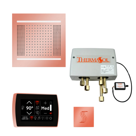 ThermaSol SignaTouch 5" Control HydroVive 14"in Rainhead Total Steam Shower Package