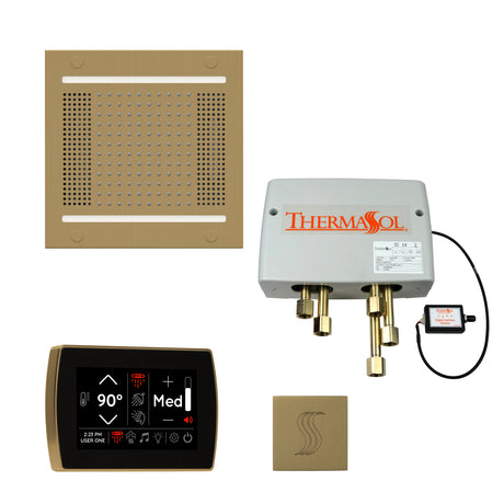 ThermaSol SignaTouch 5" Control HydroVive 14"in Rainhead Total Steam Shower Package