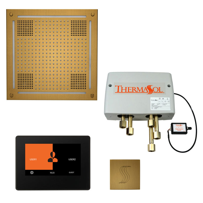 ThermaSol ThermaTouch 7" Control HydroVive 18" Rainhead Total Steam Shower Package