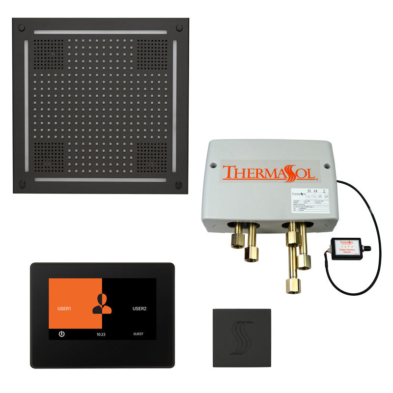 ThermaSol ThermaTouch 7" Control HydroVive 18" Rainhead Total Steam Shower Package