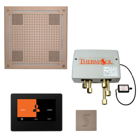 ThermaSol ThermaTouch 7" Control HydroVive 18" Rainhead Total Steam Shower Package