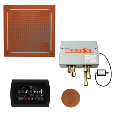 ThermaSol SignaTouch 5" Flushmount Control HydroVive 18"in Rainhead Total Steam Shower Package