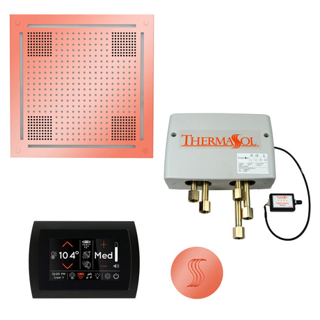ThermaSol SignaTouch 5" Flushmount Control HydroVive 18"in Rainhead Total Steam Shower Package