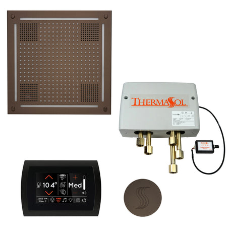 ThermaSol SignaTouch 5" Flushmount Control HydroVive 18"in Rainhead Total Steam Shower Package