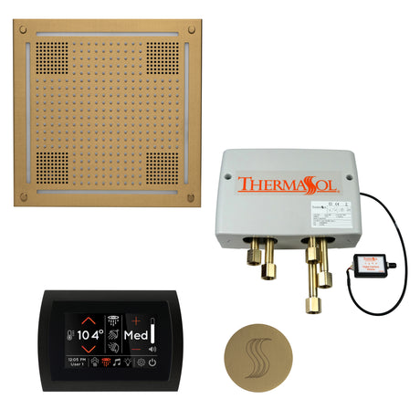 ThermaSol SignaTouch 5" Flushmount Control HydroVive 18"in Rainhead Total Steam Shower Package