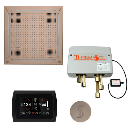 ThermaSol SignaTouch 5" Flushmount Control HydroVive 18"in Rainhead Total Steam Shower Package