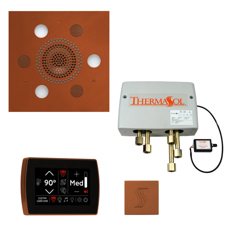 ThermaSol SignaTouch 5" Control with Square Serenity Rainhead Total Steam Shower Package