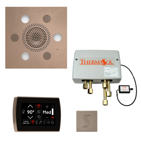 ThermaSol SignaTouch 5" Control with Square Serenity Rainhead Total Steam Shower Package