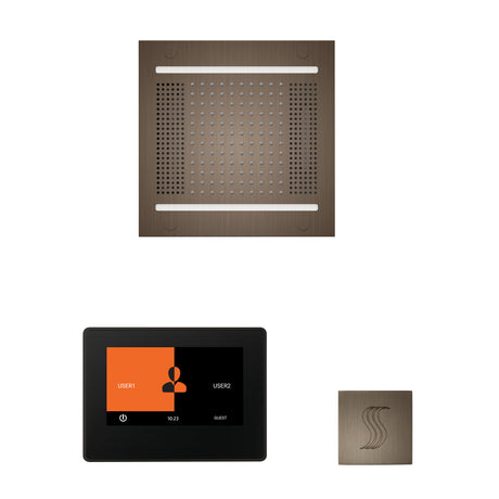 ThermaSol ThermaTouch 7" Steam Control, HydroVive 14" Square, and SteamVection Shower Package