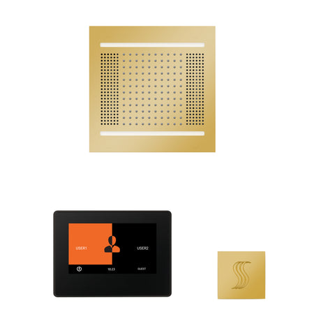 ThermaSol ThermaTouch 7" Steam Control, HydroVive 14" Square, and SteamVection Shower Package