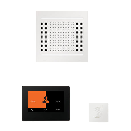 ThermaSol ThermaTouch 7" Steam Control, HydroVive 14" Square, and SteamVection Shower Package