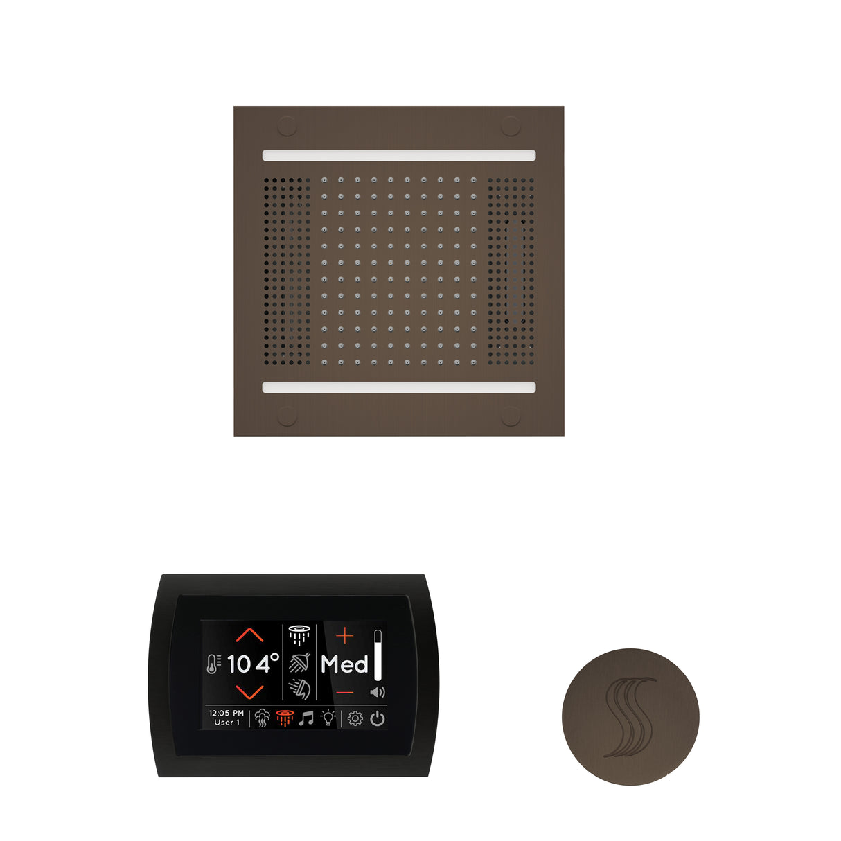 ThermaSol SignaTouch 5" Flushmount Control, HydroVive 14", and SteamVection Shower Package