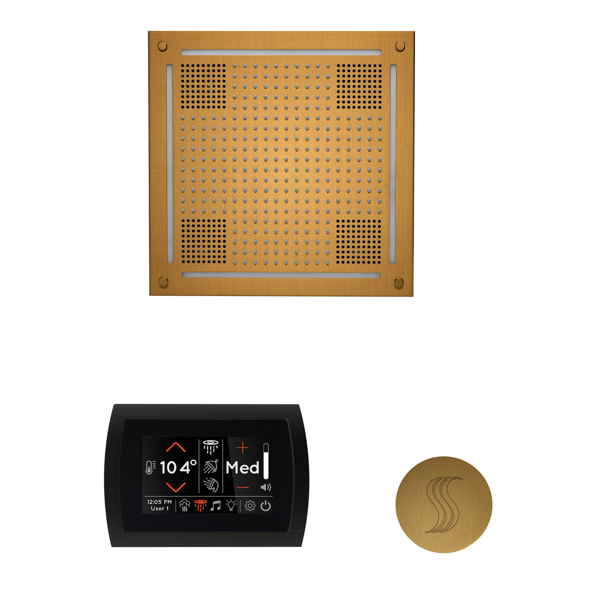 ThermaSol SignaTouch 5" Flushmount Control, HydroVive 18", and SteamVection Shower Package