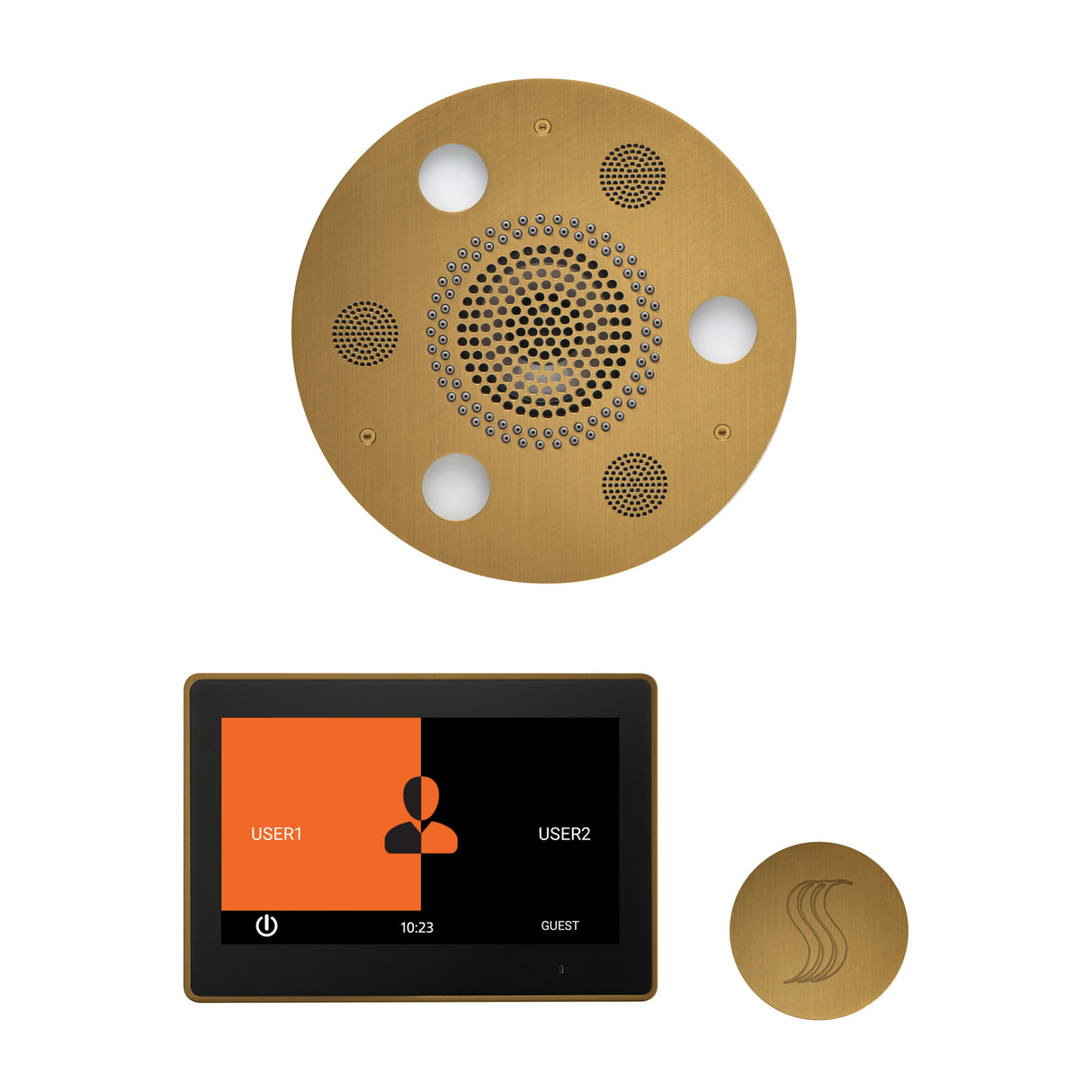 ThermaSol ThermaTouch 10" Steam Control, Serenity Round Rainhead, and SteamVection Shower Package