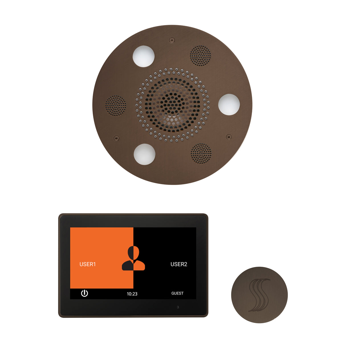 ThermaSol ThermaTouch 10" Steam Control, Serenity Round Rainhead, and SteamVection Shower Package