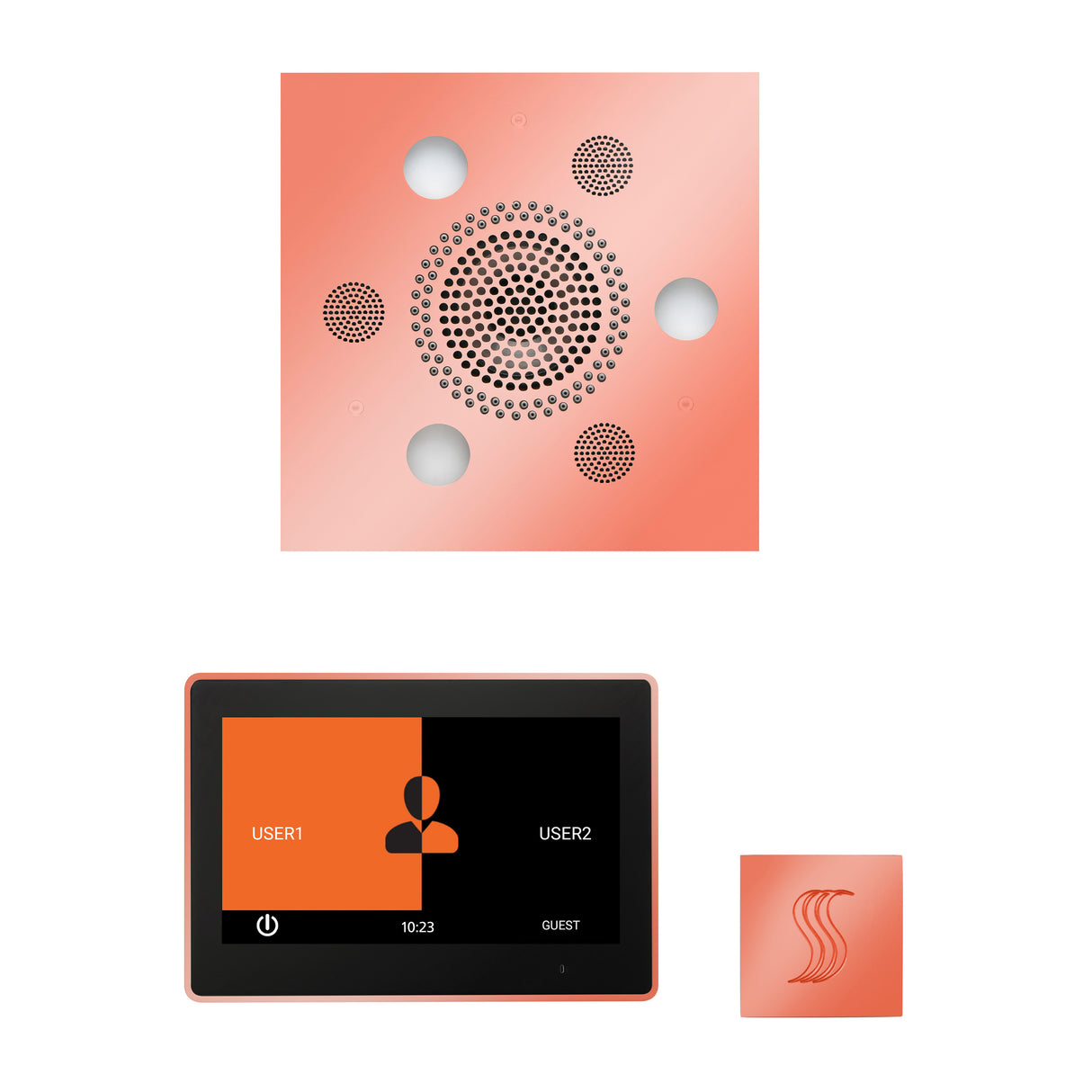 ThermaSol ThermaTouch 10" Steam Control, Serenity Square Rainhead, and SteamVection Shower Package