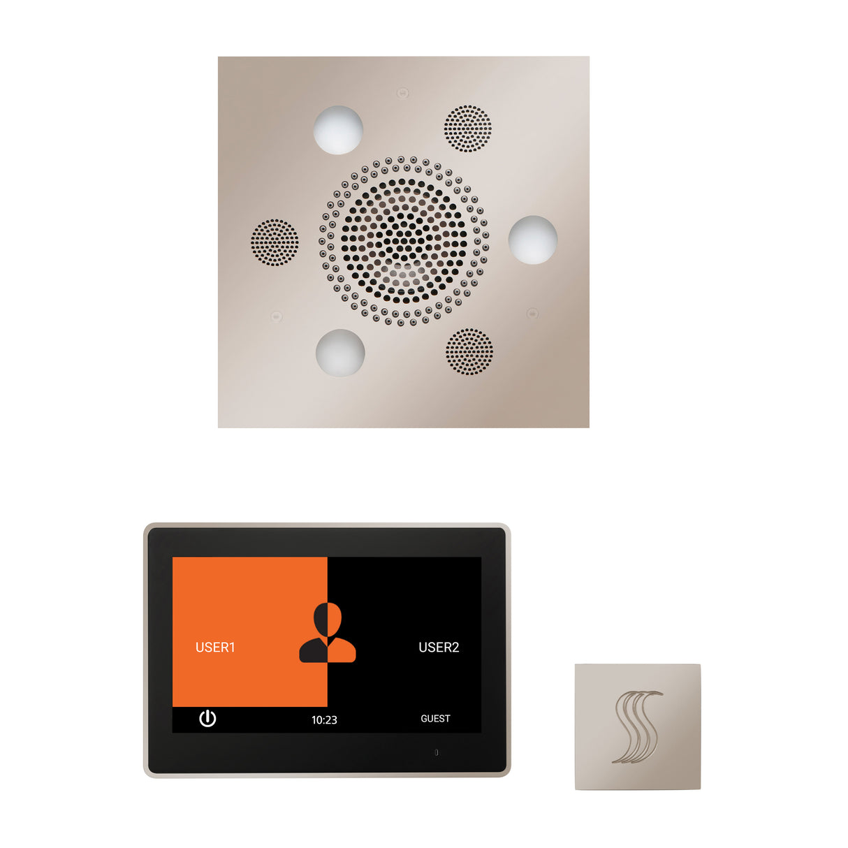 ThermaSol ThermaTouch 10" Steam Control, Serenity Square Rainhead, and SteamVection Shower Package
