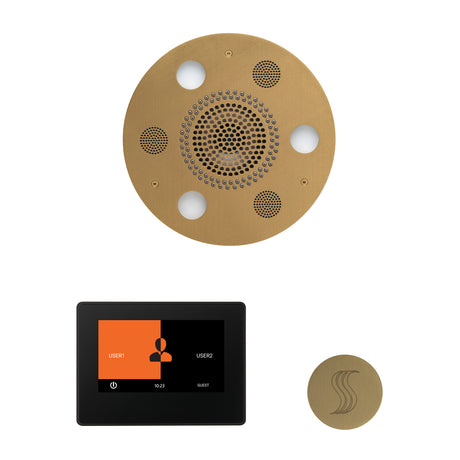 ThermaSol ThermaTouch 7" Steam Control, Serenity Round Rainhead, and SteamVection Shower Package