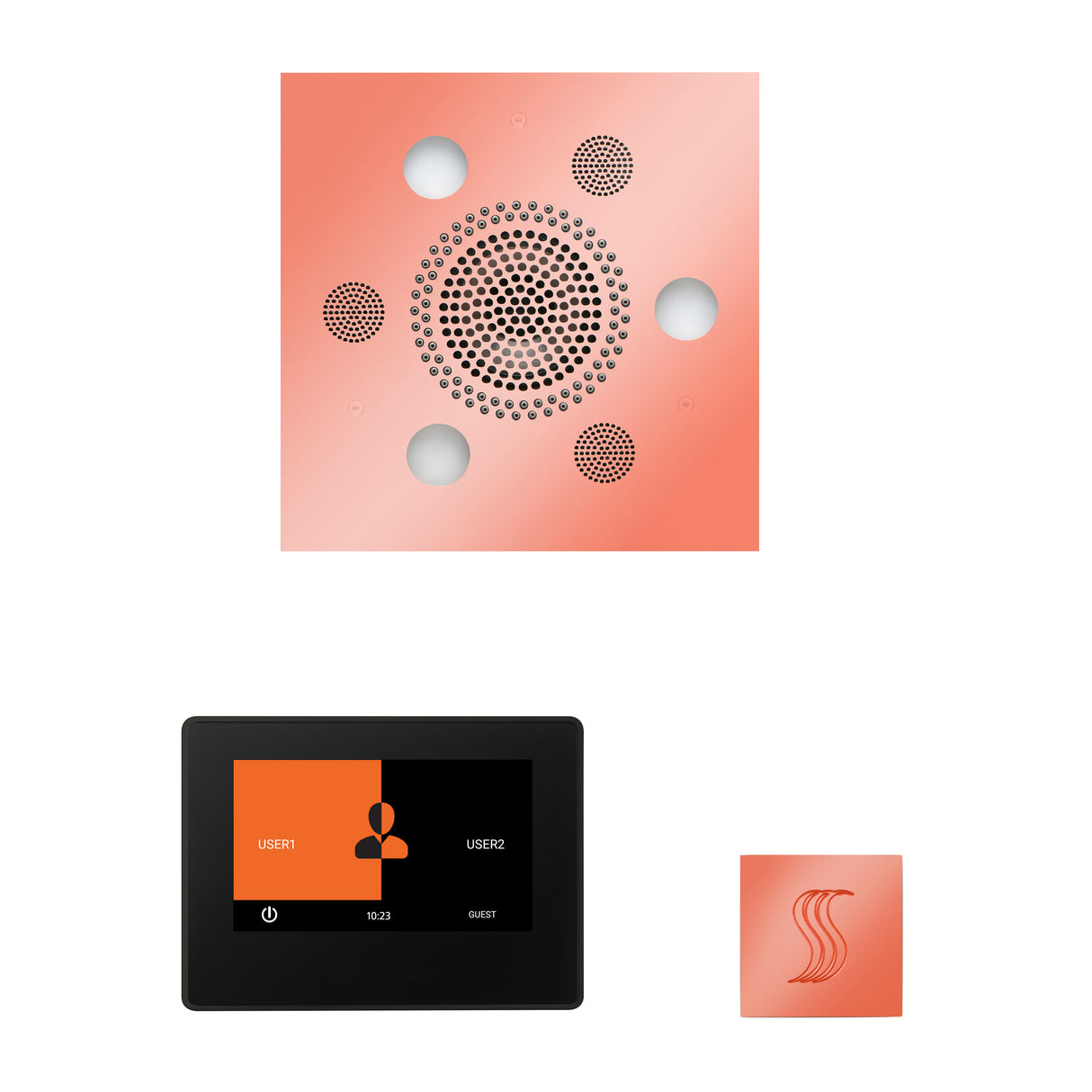 ThermaSol ThermaTouch 7" Steam Control, Serenity Square Rainhead, and SteamVection Shower Package